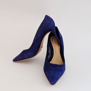 Schutz Rosie Navy Suede Pumps